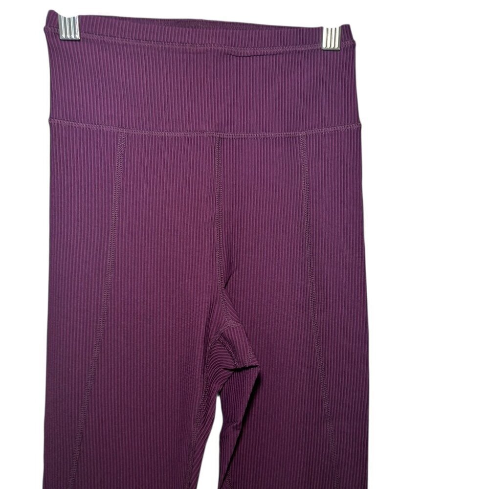 For Love & Lemons Purple Ribbed High Waist Leggings XS NWT - Picture 4 of 7